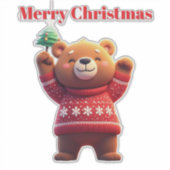 Sticker Ours mignon en pull de Noël (Devant)
