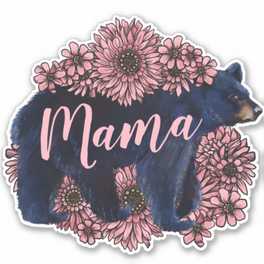 Sticker Ours Noir Sauvage Mama (Devant)