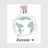 Sticker Ours nus - Prenez soin de votre maison (Feuille)