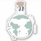 Sticker Ours nus - Prenez soin de votre maison (Devant)