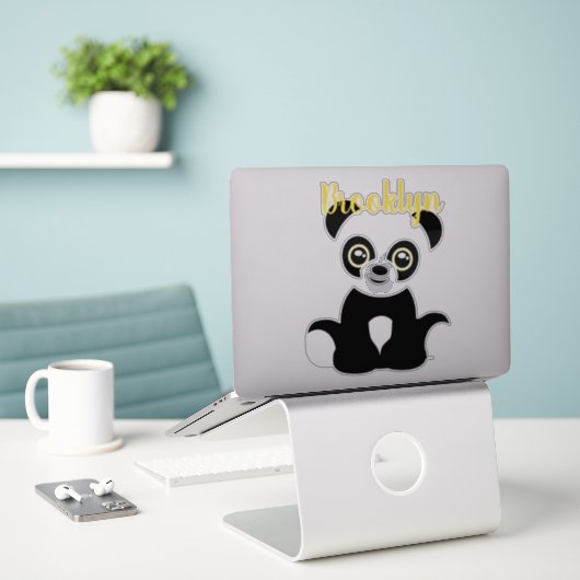 Sticker Ours Panda (Ordinateur portable sur le bureau)