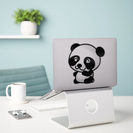 Sticker Ours Panda (Ordinateur portable sur le bureau)