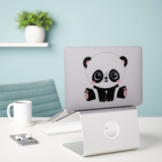 Sticker Ours Panda (Ordinateur portable sur le bureau)