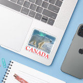 STICKER OURS POLAIRE (Ordinateur portable avec iPhone)