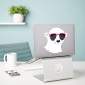 Sticker Ours polaire cool (Ordinateur portable sur le bureau)
