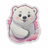 Sticker Ours Polaire Fluffé Cute (Devant)