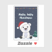 Sticker Ours polaire Noël Neige hiver Animaux Polar Sti (Feuille)