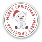 Sticker Ours polaire Noël Neige hiver Animaux Polar Sti (Recto)