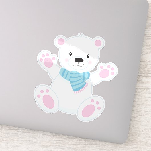 Sticker Ours Polaire, Ours Blanc, Ours Mignonne, Ours Avec (Détail)
