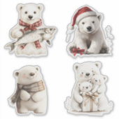 Sticker Ours polaires de Noël (Devant)