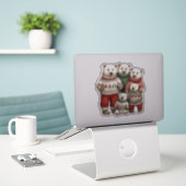 Sticker Ours polaires en chandails (Ordinateur portable sur le bureau)
