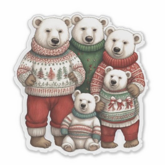 Sticker Ours polaires en pulls (Devant)