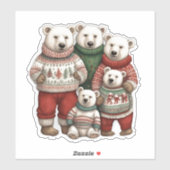 Sticker Ours polaires en pulls (Feuille)