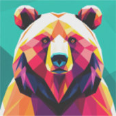 Sticker Ours polygonal de style abstrait (Devant)