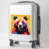 Sticker Ours polygonal de style abstrait (Sur valise)