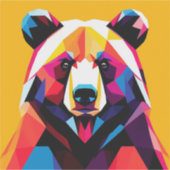 Sticker Ours polygonal de style abstrait (Devant)