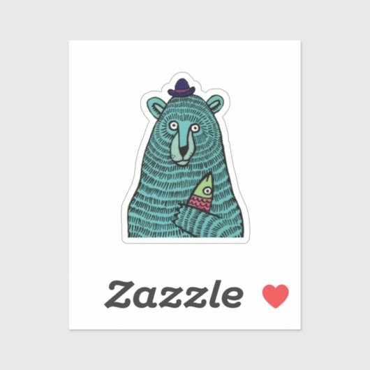 Sticker Ours Snacking (Feuille)