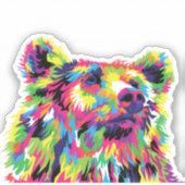 Sticker Ours Spirit Animal Pop Art (Recto)
