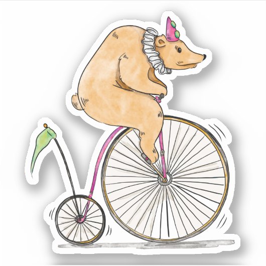 Sticker Ours Tricycle (Devant)