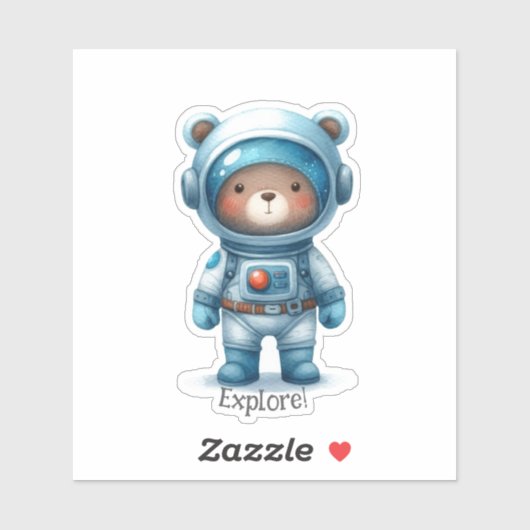 Sticker Ourson astronaute (Feuille)