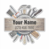 Sticker Outil d'entrepreneur de bricolage personnalisable  (Devant)