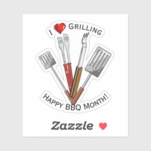 Sticker Outils barbecue Gravure (Feuille)