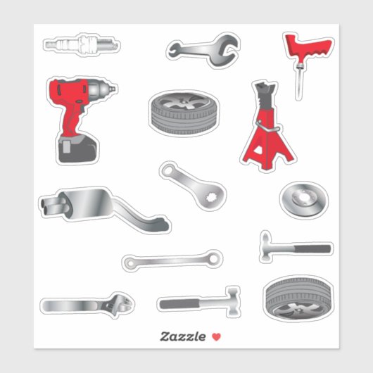 Sticker Outils de mécanique (Feuille)