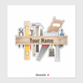 Sticker Outils de menuiserie personnalisables (Feuille)