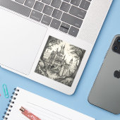 Sticker outlines of fairy tale castles and enchanted lands (Ordinateur portable avec iPhone)