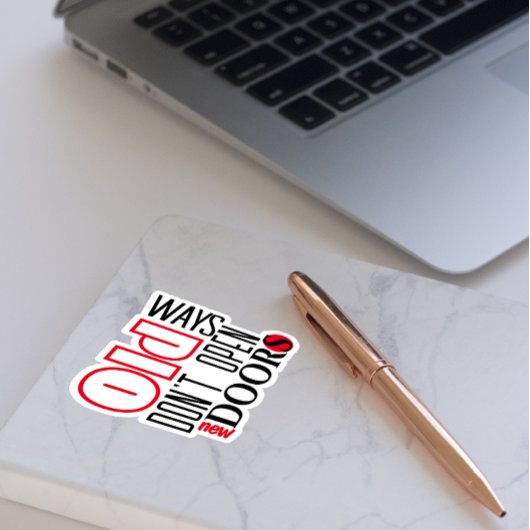 Sticker Ouvrir une citation de porte noir rouge