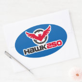 Sticker Oval Arrière - plan Bleu Hawk 250 (Enveloppe)