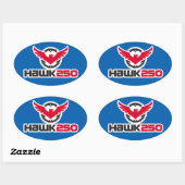Sticker Oval Arrière - plan Bleu Hawk 250 (Feuille)