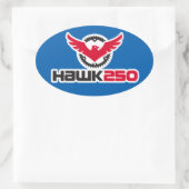 Sticker Oval Arrière - plan Bleu Hawk 250 (Sac)