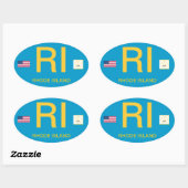 Sticker Oval Bumper de style Euro Rhode Island* (Feuille)