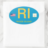 Sticker Oval Bumper de style Euro Rhode Island* (Sac)