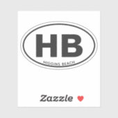 Sticker Oval de la plage à deux lettres (Feuille)