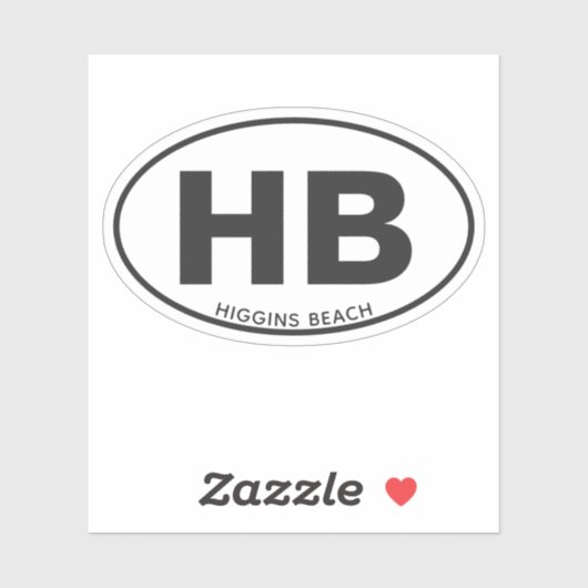 Sticker Oval de la plage à deux lettres (Feuille)