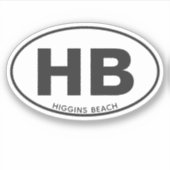 Sticker Oval de la plage à deux lettres (Devant)