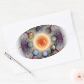 Sticker Oval Mandala Planétaire (Enveloppe)