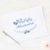 Sticker Oval Princesse Bleue (Enveloppe)