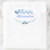 Sticker Oval Princesse Bleue (Sac)