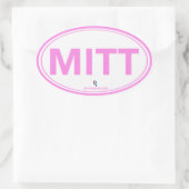 Sticker Oval Romney Ryan Mitt (Blanc / Rose) (Sac)
