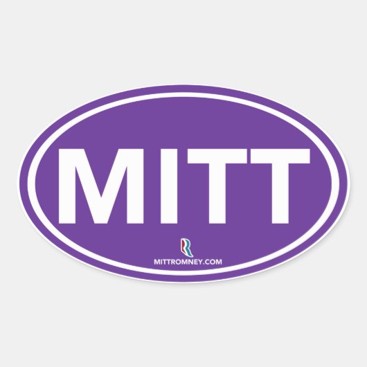 Sticker Oval Romney Ryan Mitt (Violet) (Devant)