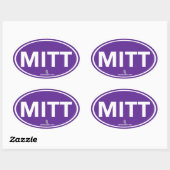 Sticker Oval Romney Ryan Mitt (Violet) (Feuille)