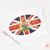 Sticker Oval Wills et Kate Mariage Royal (Enveloppe)