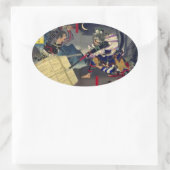 STICKER OVALE 大坂軍記之内 半田寺山敗将日本号鎗傷 (Sac)