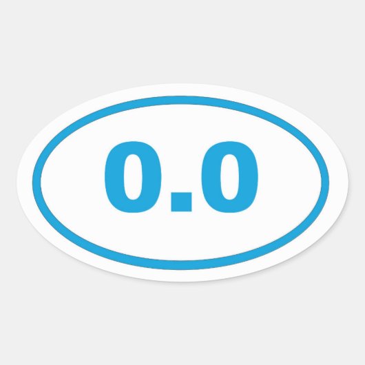 Sticker Ovale 0,0 cyan bleu (Devant)