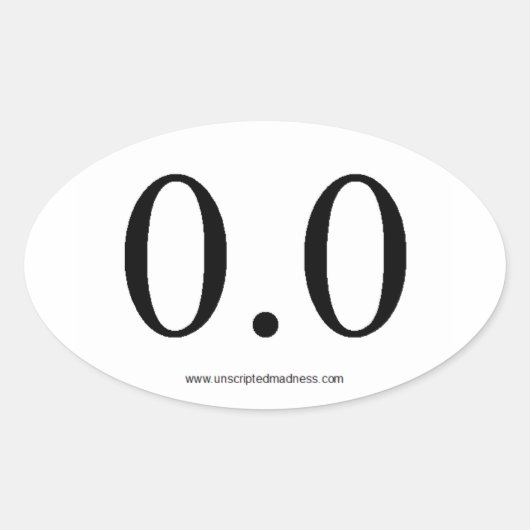 Sticker Ovale 0,0 Miles (Devant)