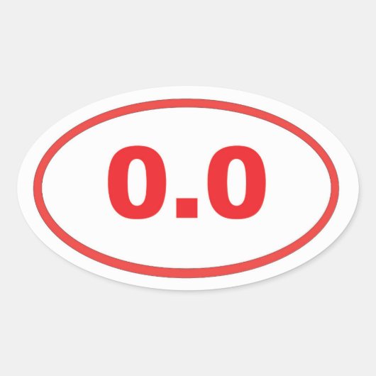 Sticker Ovale 0,0 Rouge (Devant)