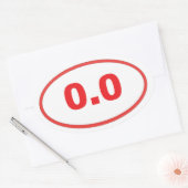 Sticker Ovale 0,0 Rouge (Enveloppe)